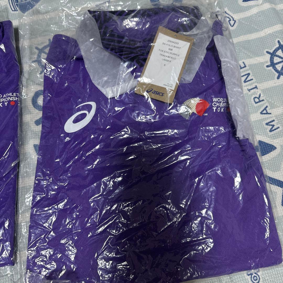 世界陸上　3点セット　アシックス　ウェア　ポロシャツ S パンツM