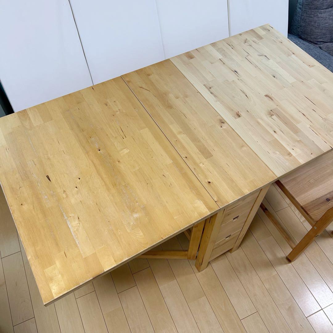 IKEA NORDENノールデン 折り畳みダイニングテーブル　チェア2バタフライ