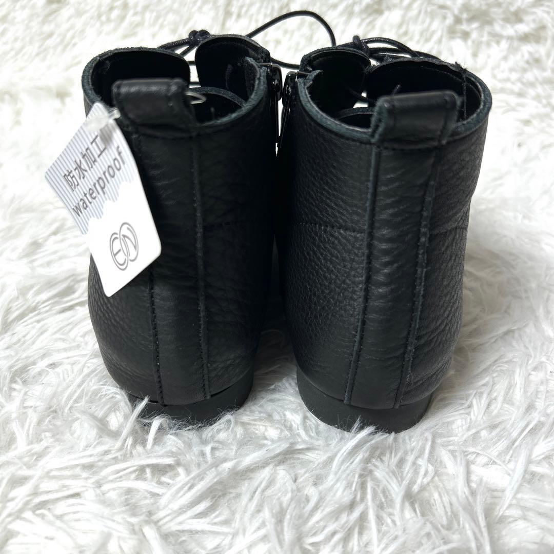 【新品ダグ付き】EN あしながおじさん レザーショートブーツ 24cm ブラック