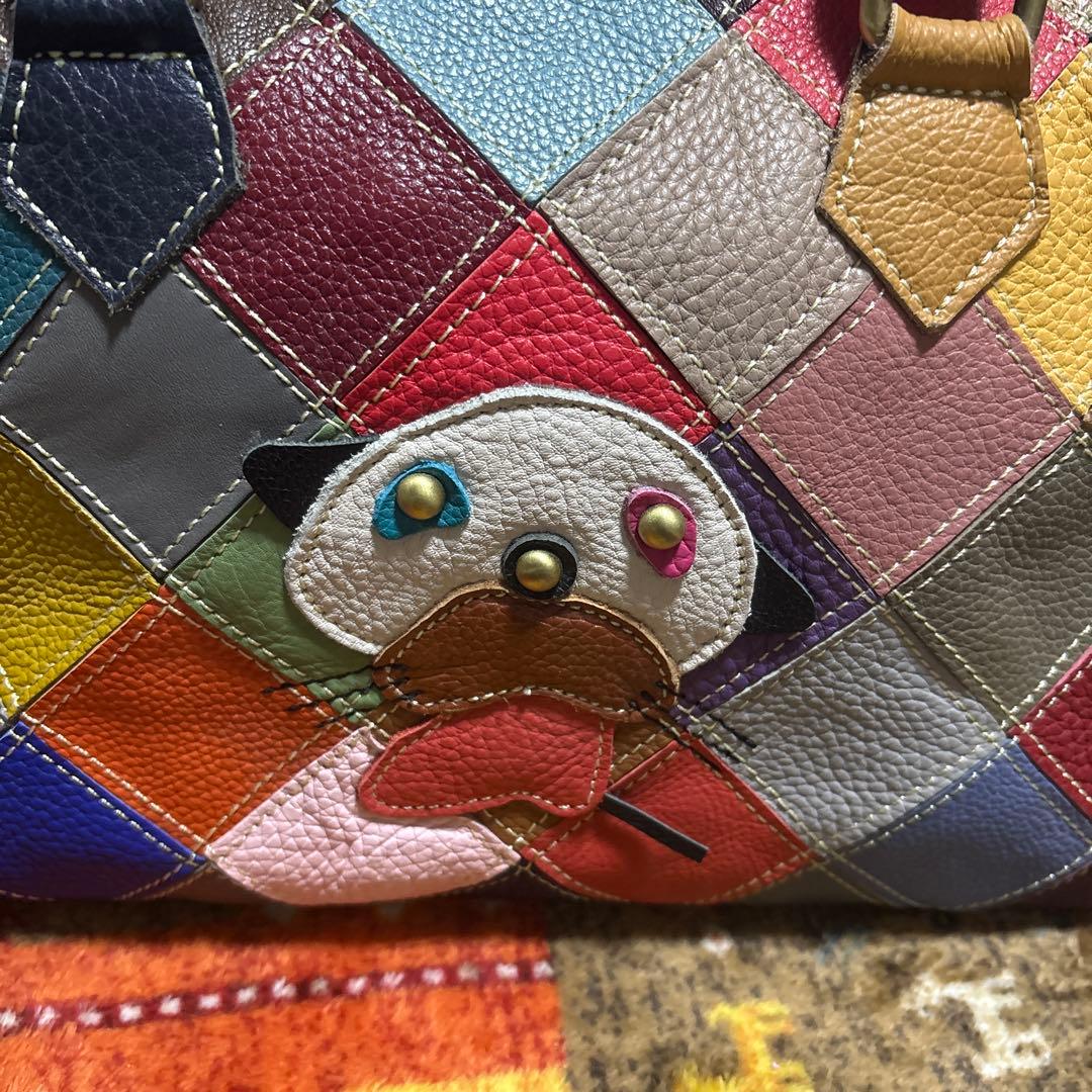 ESTACION アニマル マルチカラー 2wayレザー ショルダーバッグ