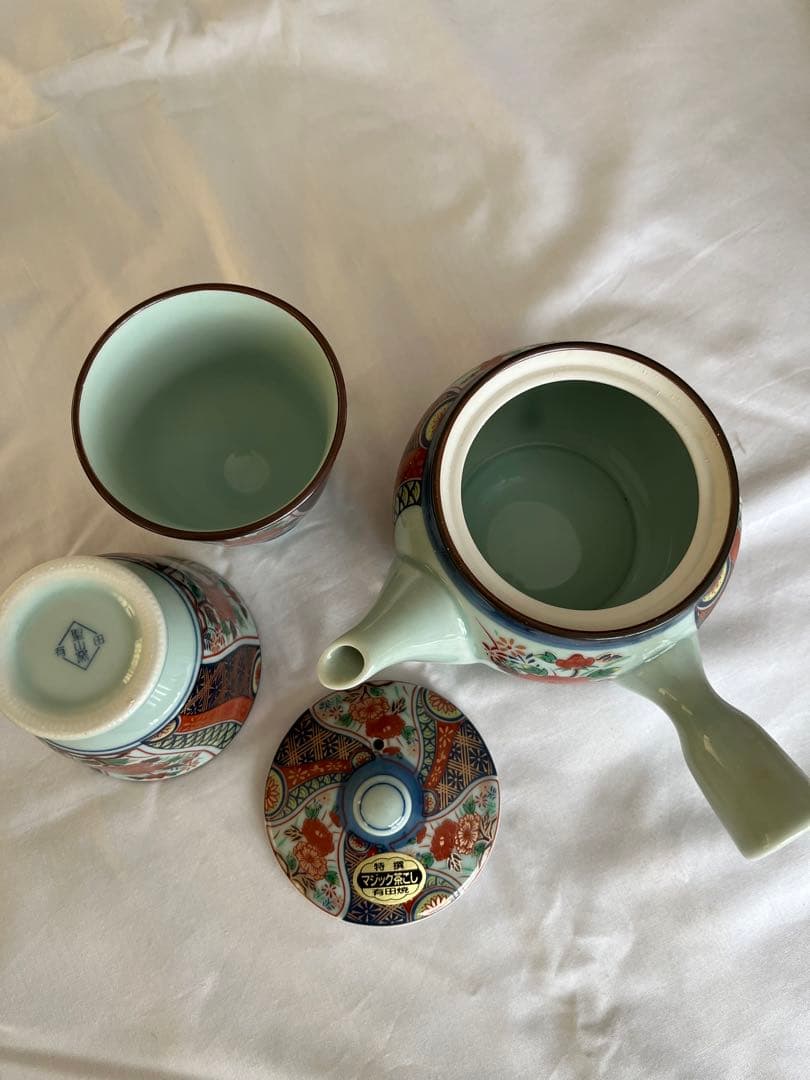 有田焼　赤絵花鳥　聖山窯　取り分け揃