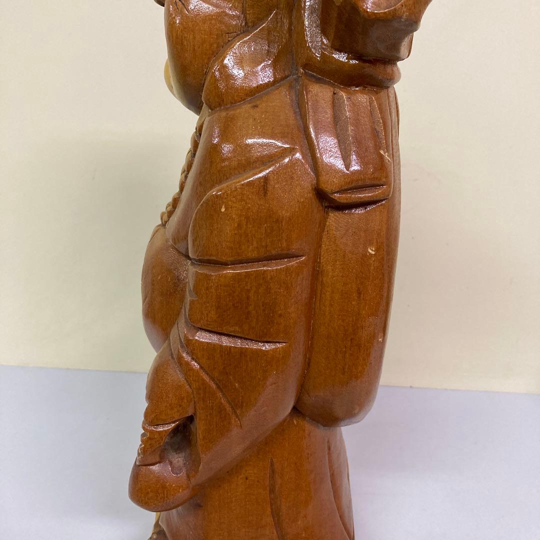 E-4 布袋様 七福神 仏像 木彫り 木製 置物 縁起物 #開運 金運 招福