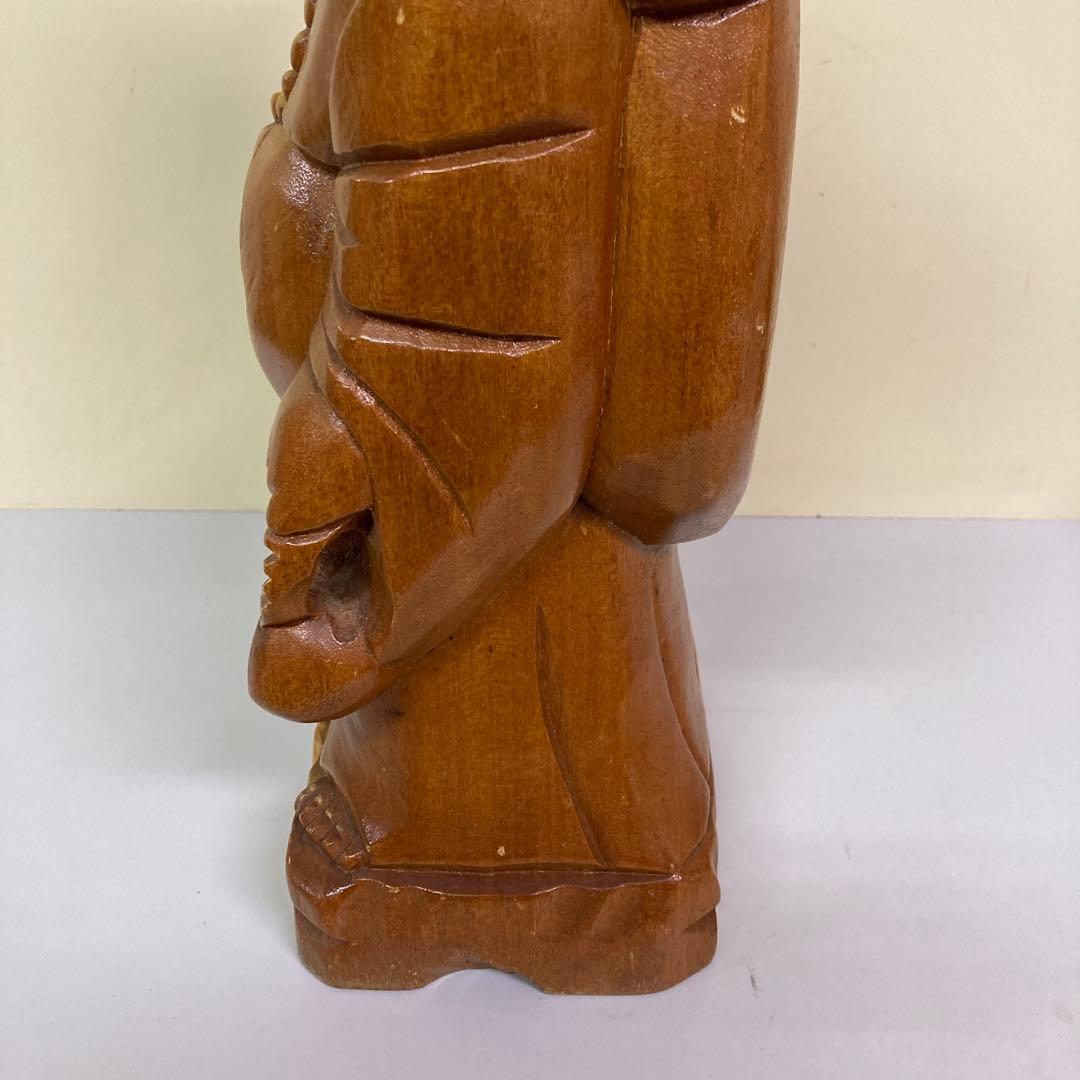 E-4 布袋様 七福神 仏像 木彫り 木製 置物 縁起物 #開運 金運 招福