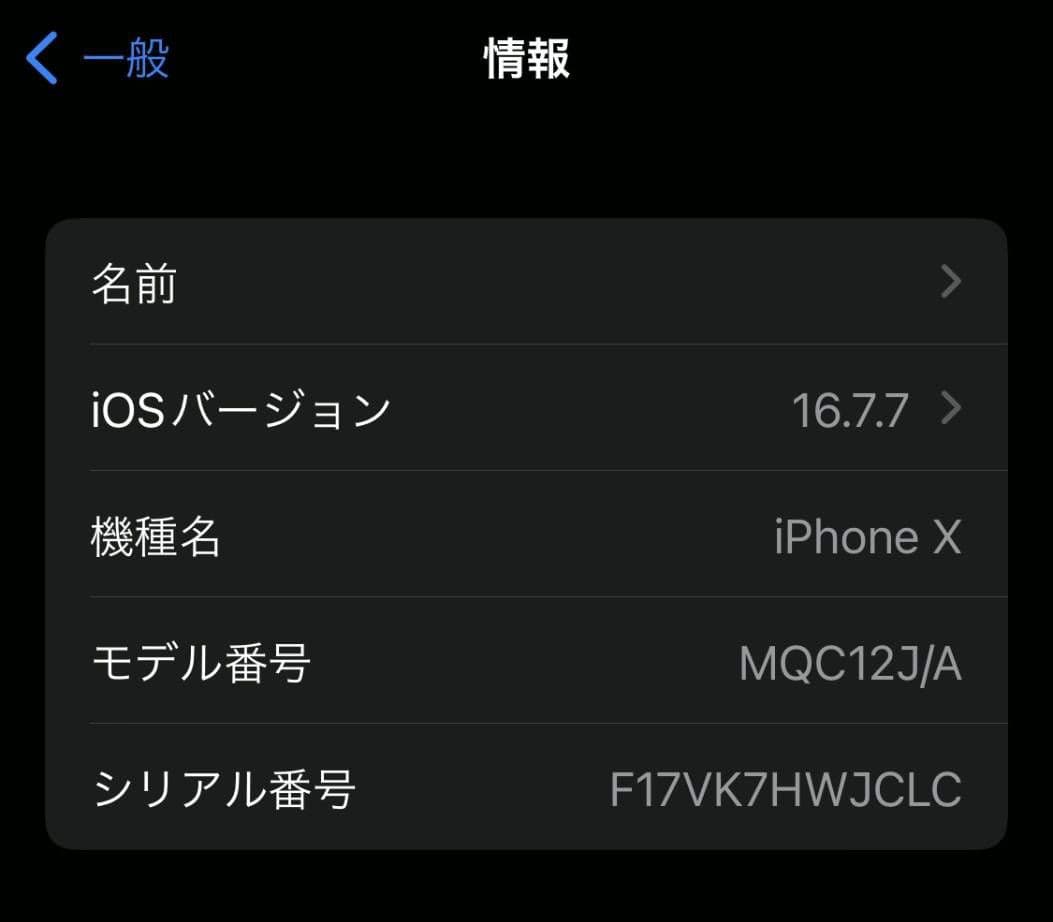 Apple iPhone X スペースグレー 本体　265ギガ　使用可能