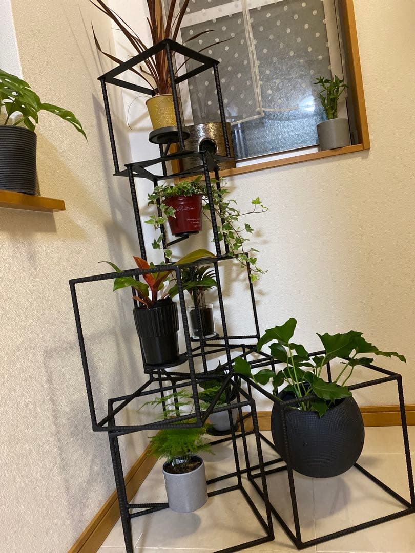 アイアン園芸ラック キューブBOX型　シェルフ棚