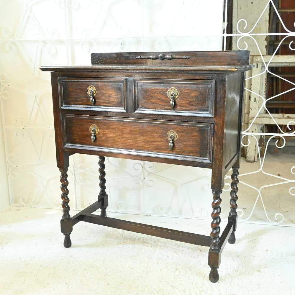 L3705-5 英国アンティーク スモール チェスト 2段 レンジ台 花台 収納