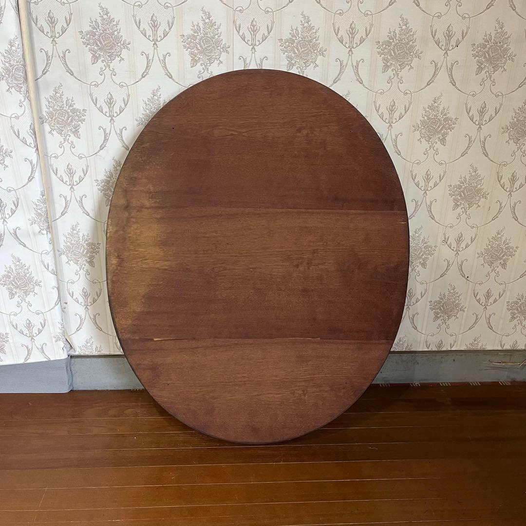 【アンティーク】楕円形 木枠 立て掛け鏡 スタンドミラー 姿見 北欧レトロ