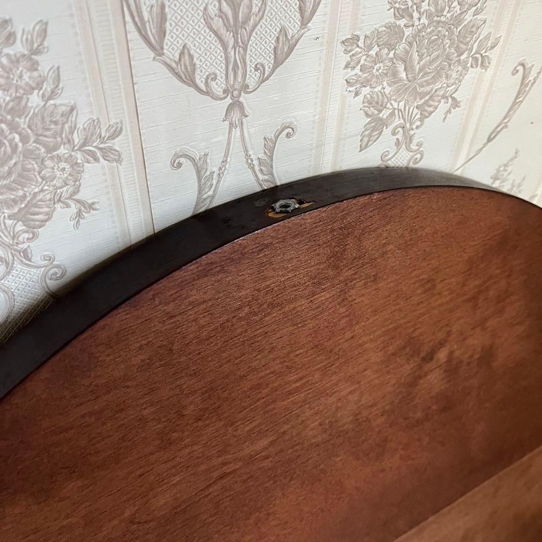 【アンティーク】楕円形 木枠 立て掛け鏡 スタンドミラー 姿見 北欧レトロ