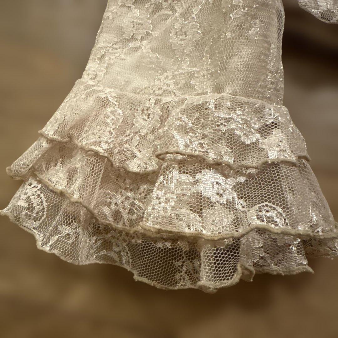 アイボリー レース フラメンコ トップス