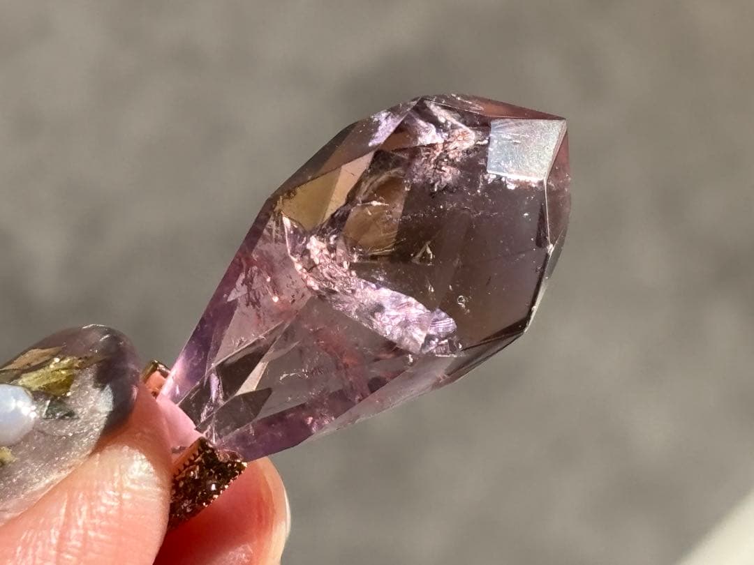 《高発色！濃色！高品質！アメトリン＊虹入りペンデュラム（蝶々チャーム）》