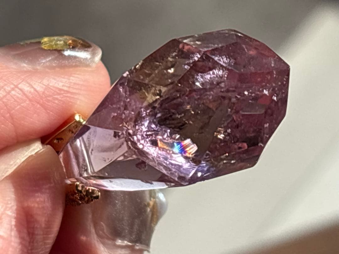 《高発色！濃色！高品質！アメトリン＊虹入りペンデュラム（蝶々チャーム）》