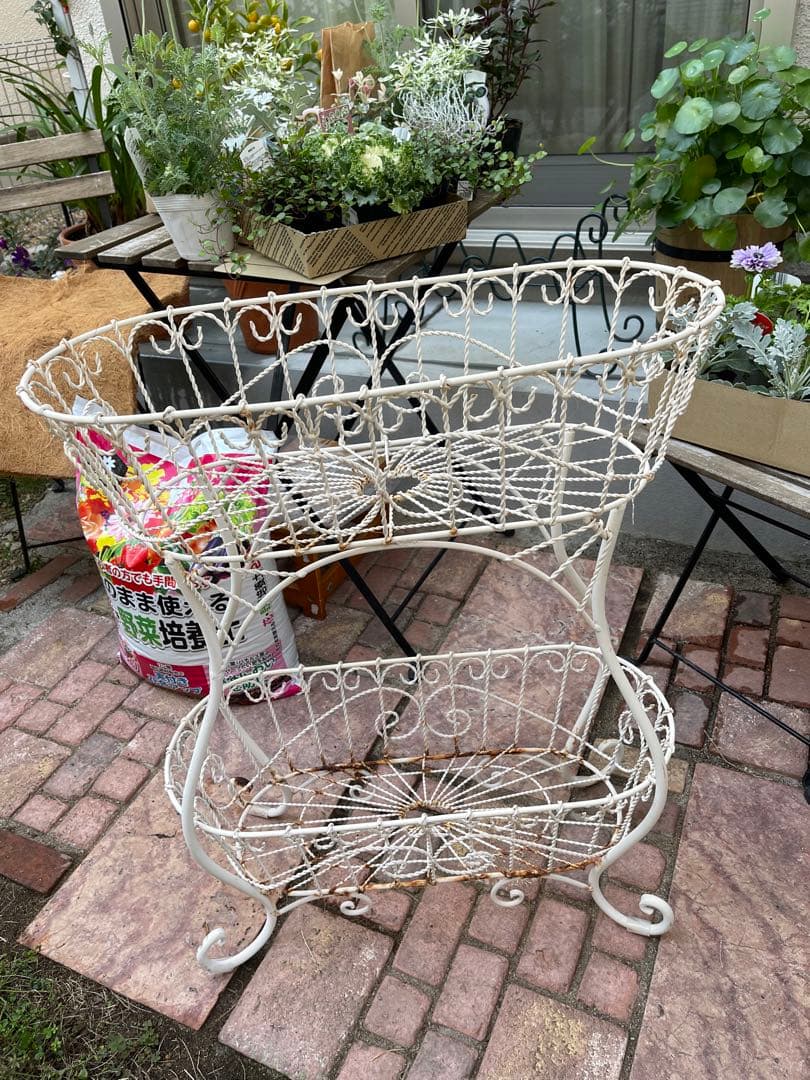 マルシェ 2段スタンドバスケット Covent Garden アイアン 花台