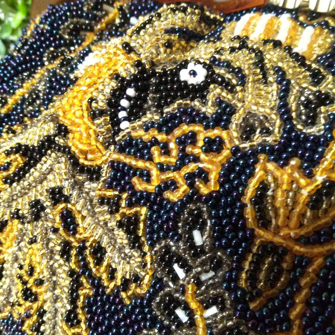 銀座　Hakubotan　ヴィンテージ　ビーズバッグ　総花柄