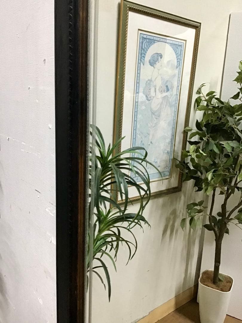 管233☆サンドプラスト加工のウォームミラー☆壁掛けミラー