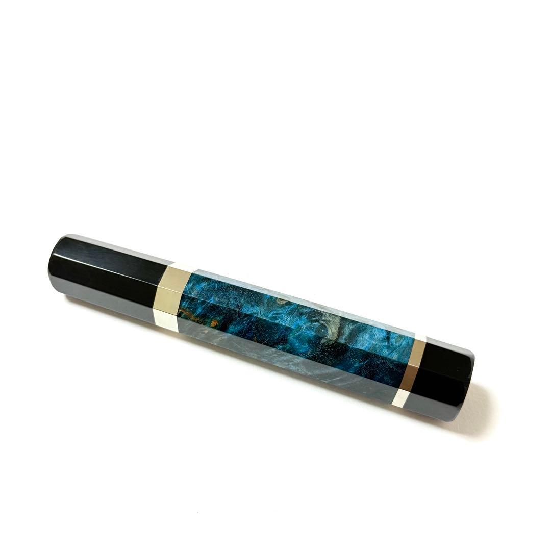 銀巻 黒水牛角 ペティ4寸 スタビライズドウッド 八角柄 ペティ120 包丁の柄