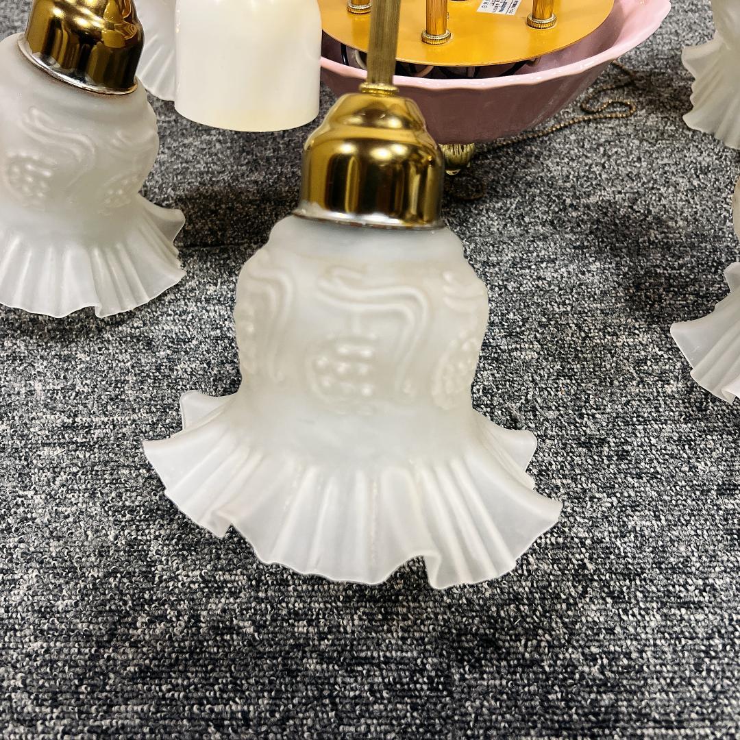 希少　アンティーク　シャンデリア　花　天井照明　寝室　パナソニック