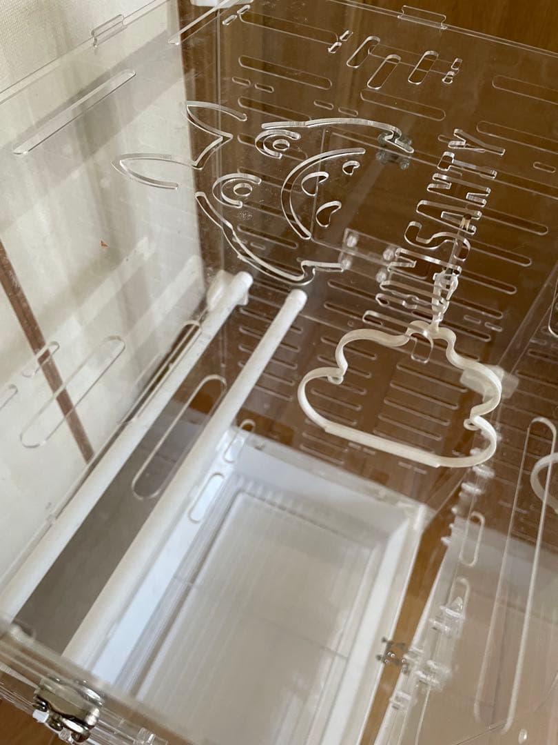 ら*い様 ケージ アクリル ケース　モモンガ 鳥 小動物 クリア 透明 餌皿 止