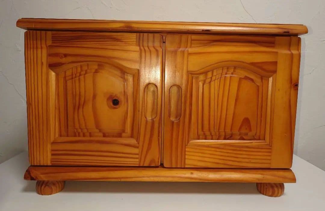 木製 2ドアキャビネット 棚 ボックスBOX テレビボード 台 アンティーク