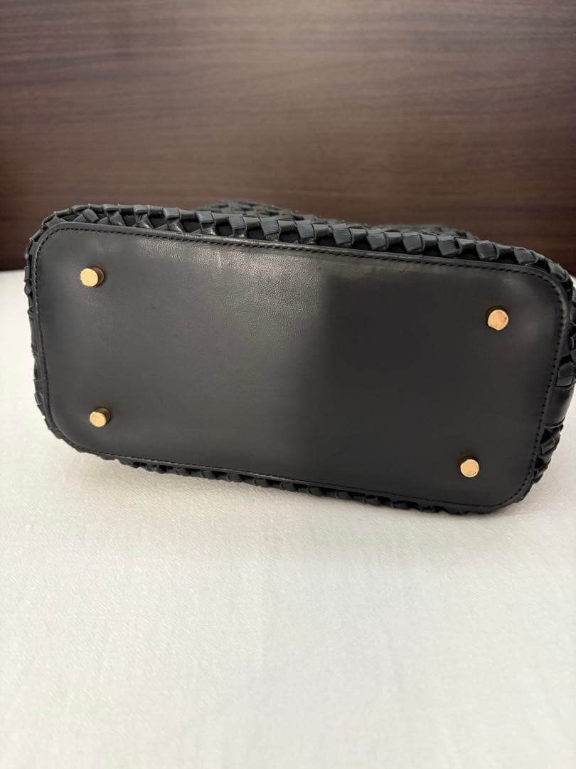 【ELLEME/エレメ】Woven Leather バッグ（BLACK）