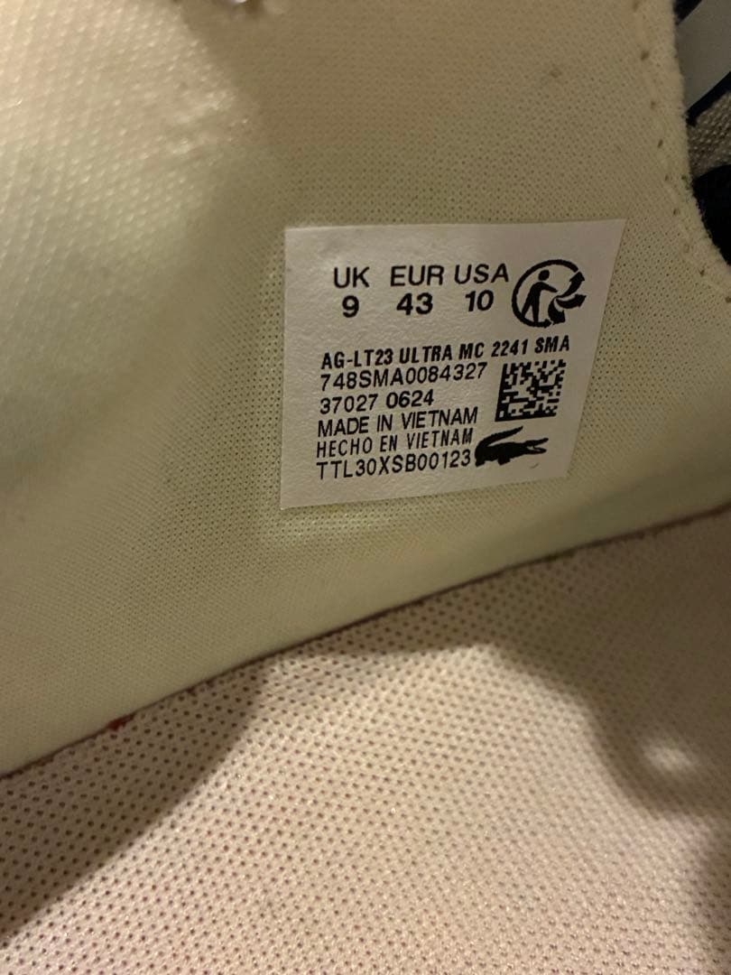 LACOSTE AGLT23 ULTRA テニスシューズ 黄色27 YONEX