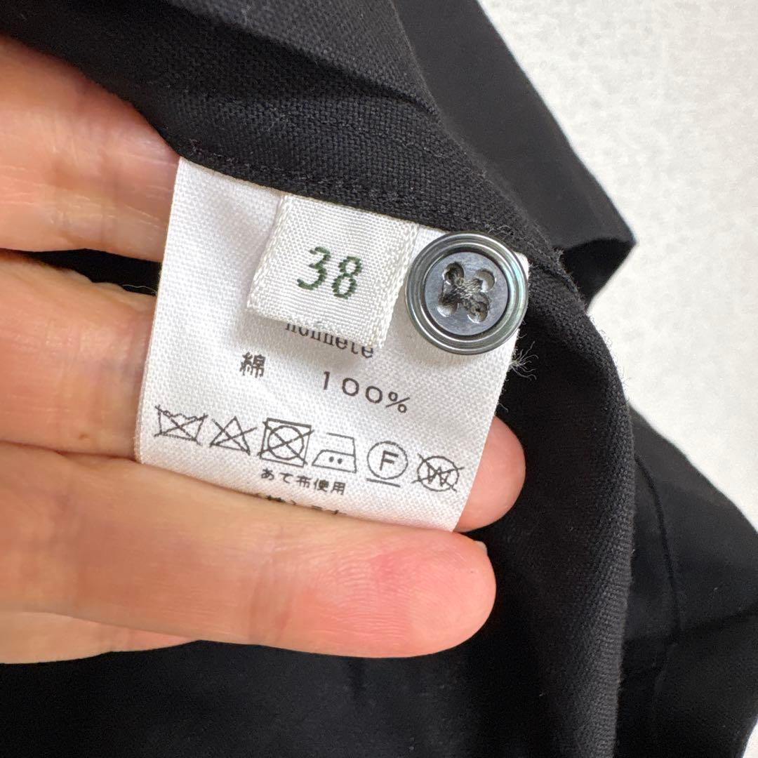 新品　ミナペルホネン ブラック ボタン付きシャツ