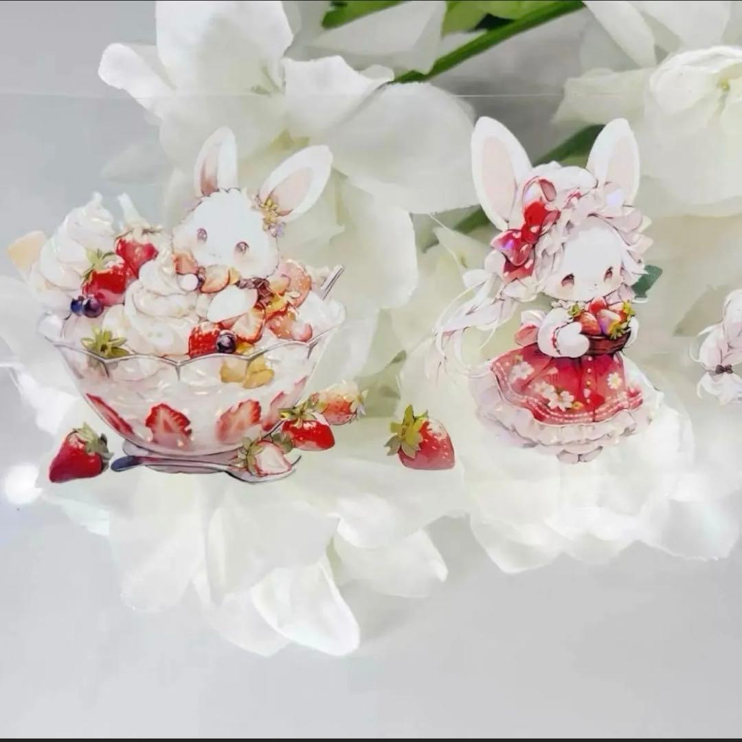 ♡SALE♡ 贝壳光 6cm×10m 慕斯兔兔 海外マステ イチゴ ウサギ