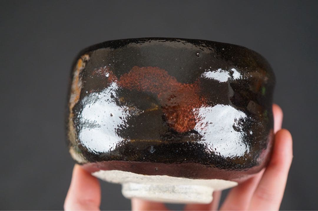 四代 中村道年(尼) 黒茶碗 共箱 栞付 茶道具