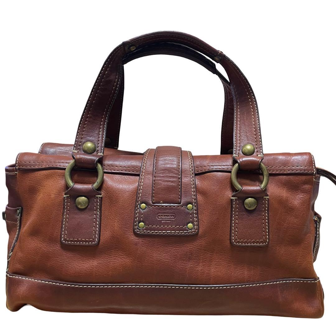 バッグ 65th Coach Flap Legacy Satchel Bag Brown