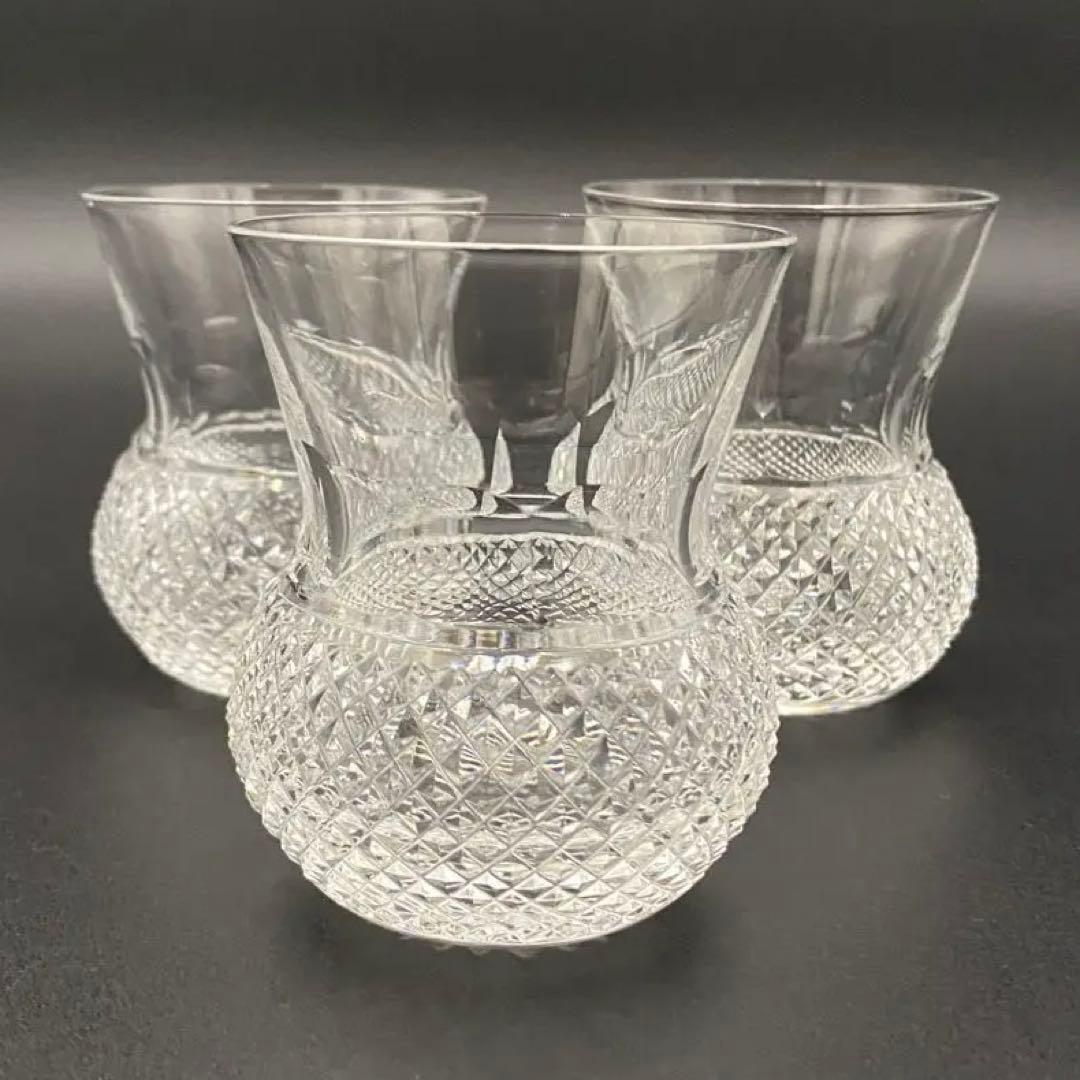 エジンバラ クリスタル アザミグラス 3客 ショットグラス ウィスキー 日本酒