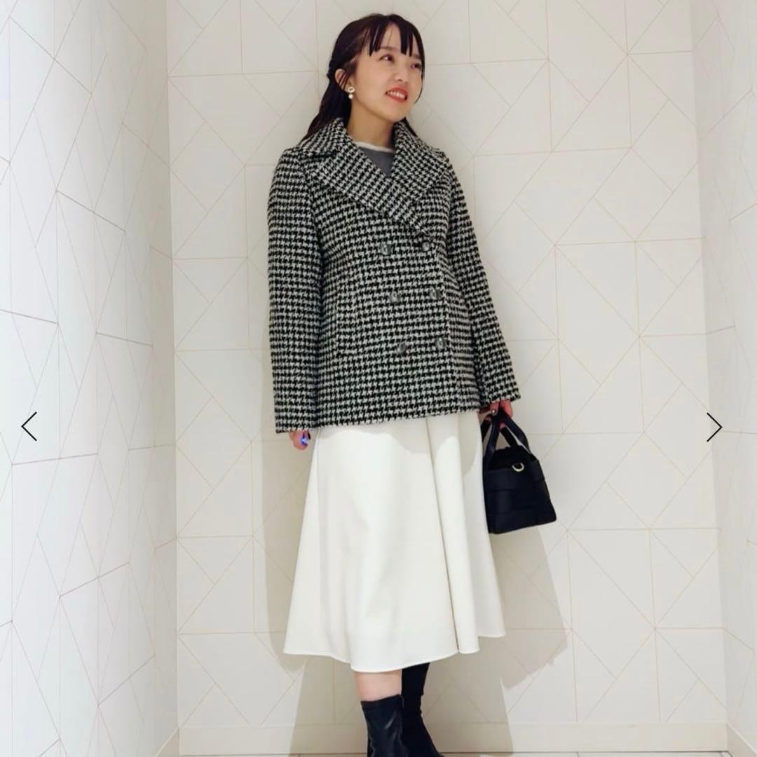 アナイ現行品【新品未使用タグ付き】ループ千鳥ツイードPコート34