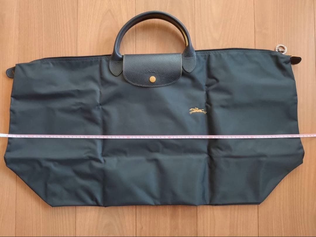 Longchampダークグレー ナイロン ボストンバック