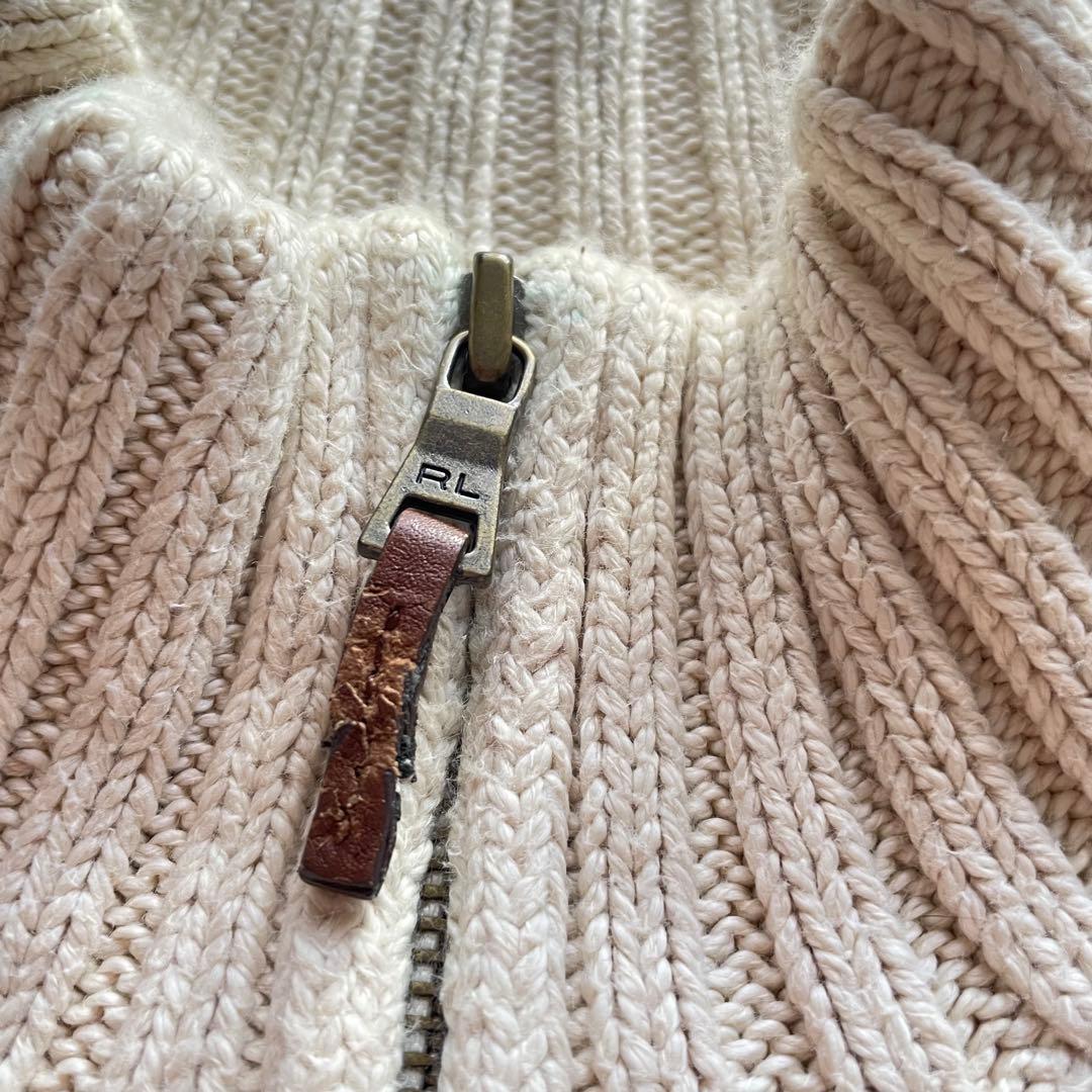 希少　美品　ポロバイラルフローレン　XL ハーフジップニット　コットン　ポニー