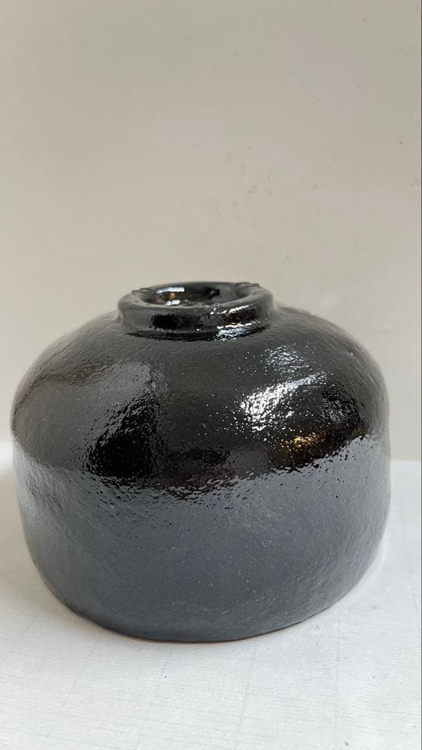 佐々木松楽造　長次郎写 黒楽茶碗共箱　未使用品 値下げしました。