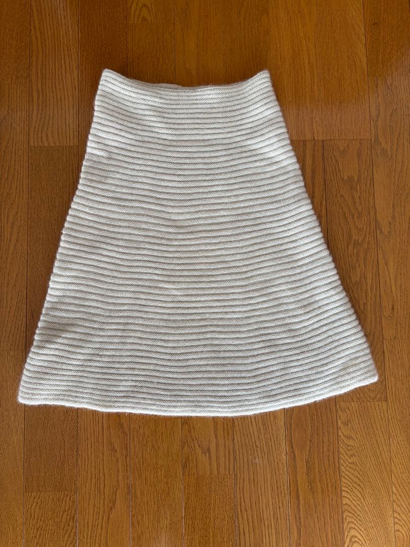 evam eva vie カシミヤ100%リブ編み ベージュ スヌード