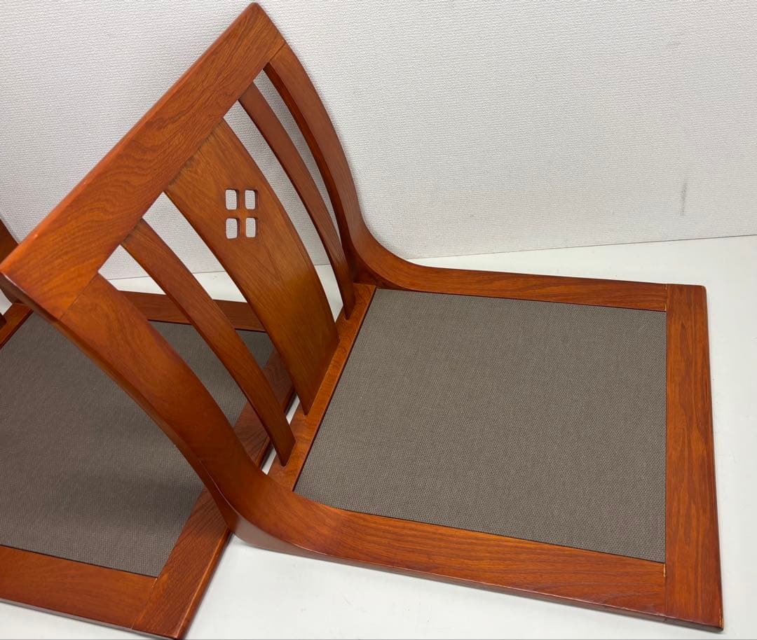 hikari 光製作所 木製 座椅子2脚セット 高級座椅子 和室 座敷