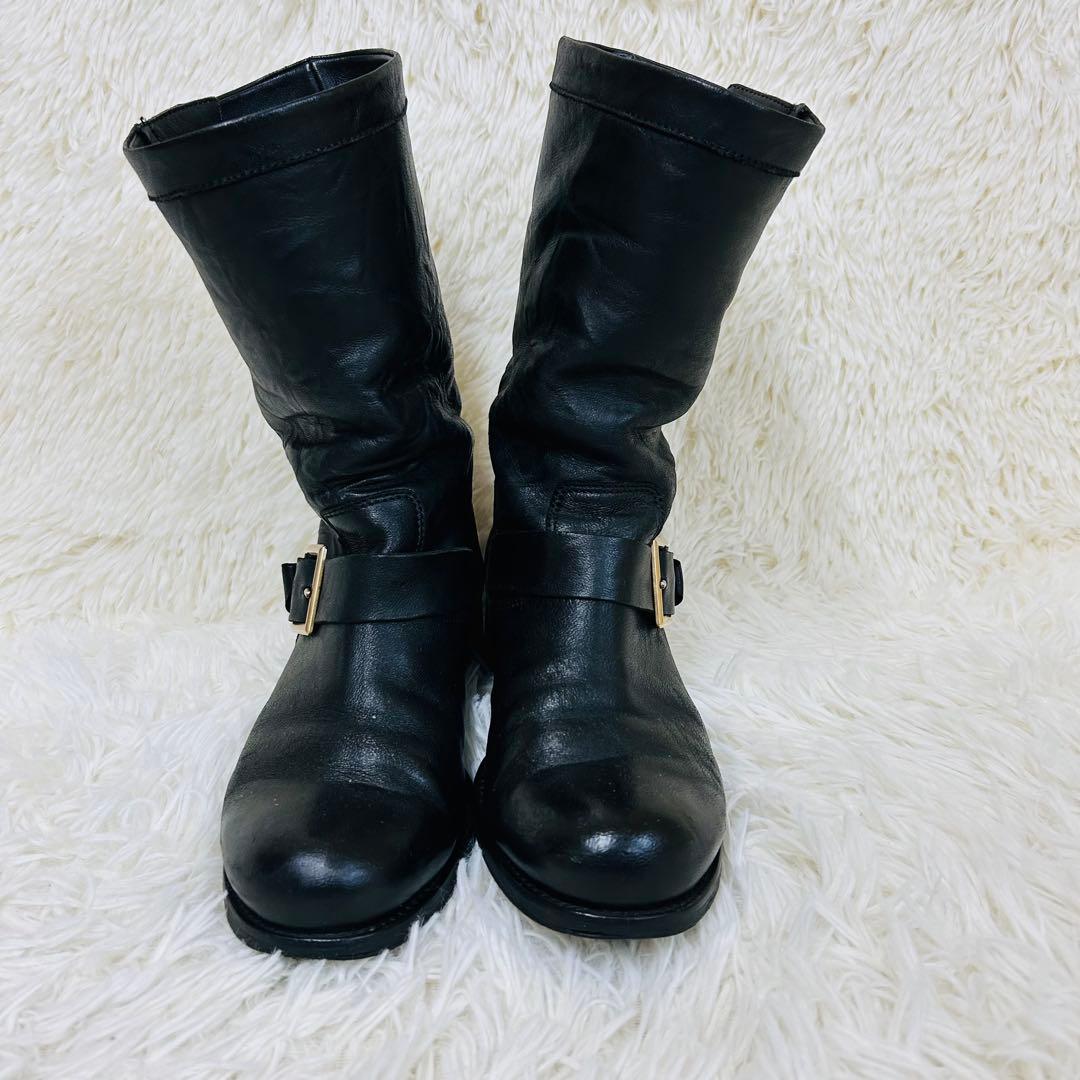 ジミーチュウ エンジニアブーツ 黒 レザー 箱袋付