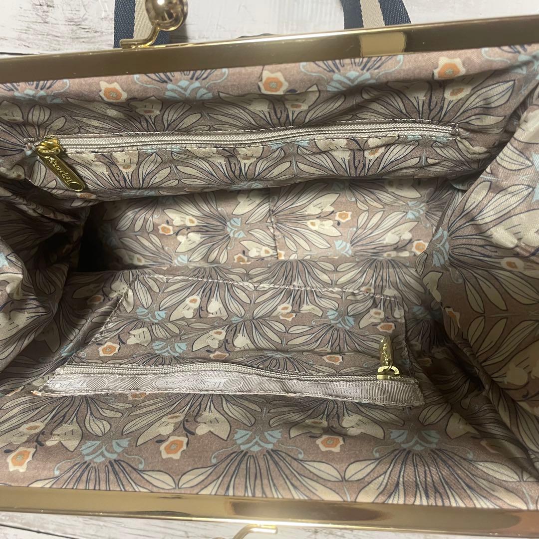 レスポートサック×風間ゆみえコラボ　ハンドバッグ　ガマ口バッグ　希少　グレー