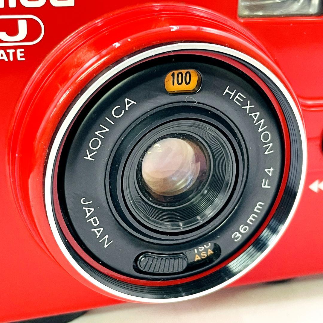 【完動品】Konica EFJ AUTO DATEレッドコンパクトフィルムカメラ
