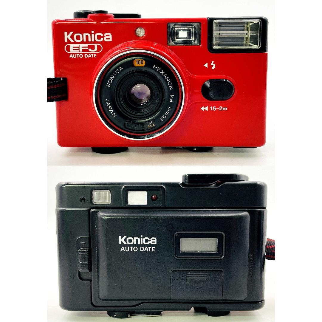 【完動品】Konica EFJ AUTO DATEレッドコンパクトフィルムカメラ