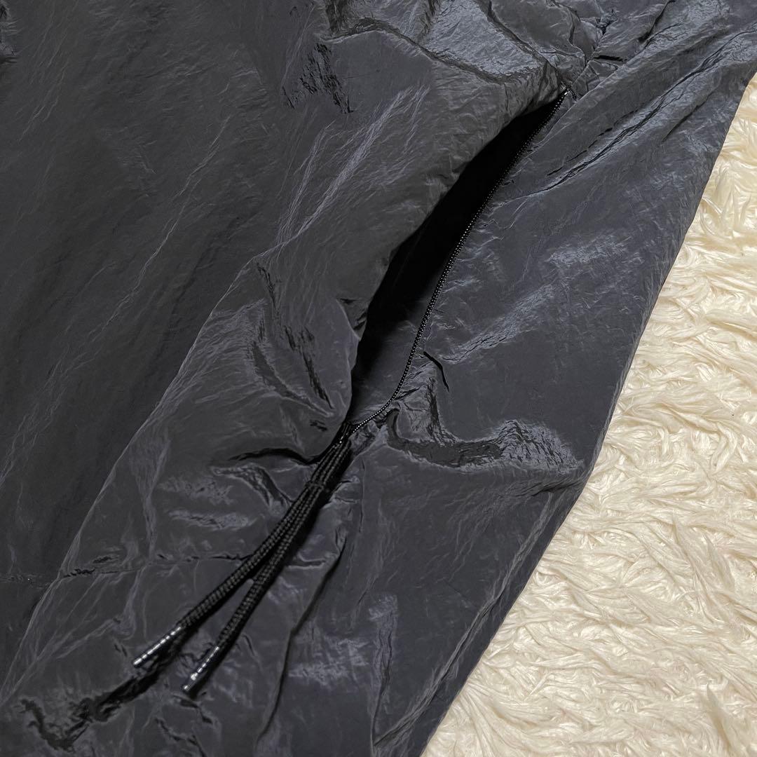 STONE  ナイロンメタル ジップオーバーシャツ BLACK