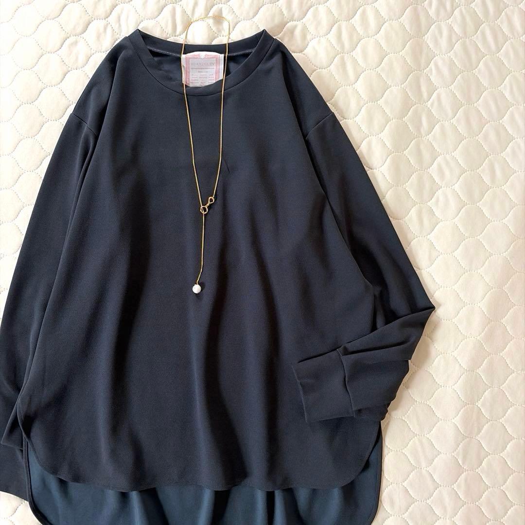 【美品】BEARDSLEY Tブラウス FREEサイズ ダークグレー