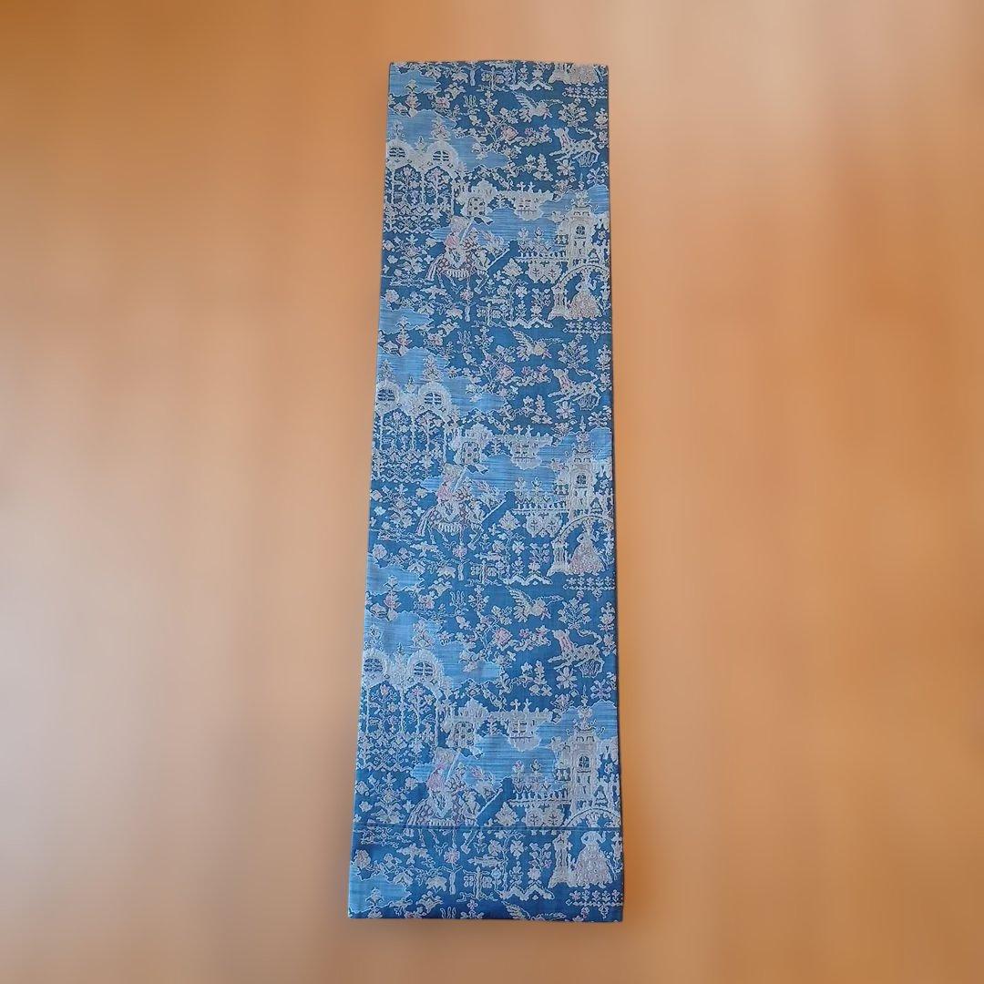 メルヘンなブルーの袋帯(青・六通)