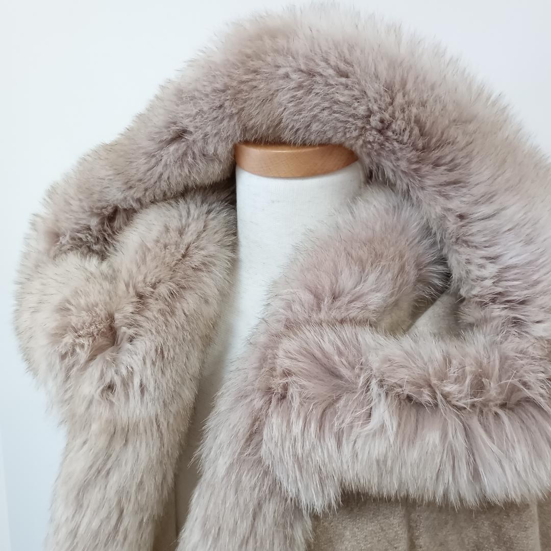 PIACENZA リアルファー ケープ クローク ブルーフォックス 毛皮