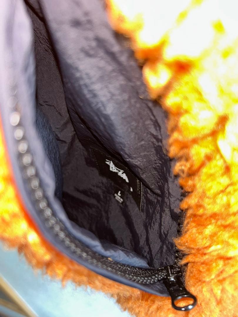 Stussy オレンジ フリース ベスト