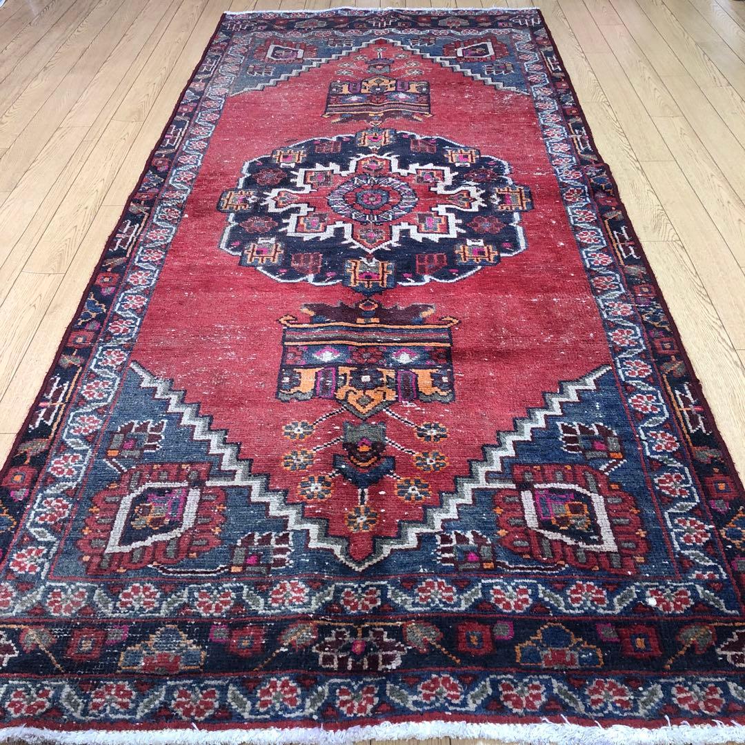 ペルシャ絨毯 ヴィンテージラグ 214×49cm 手織り オールドpersia