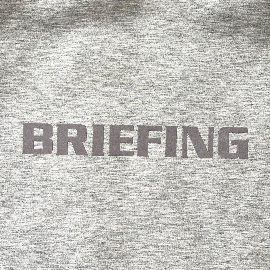 美品 BRIEFING LOGO HOODIE フロッキープリント グレー