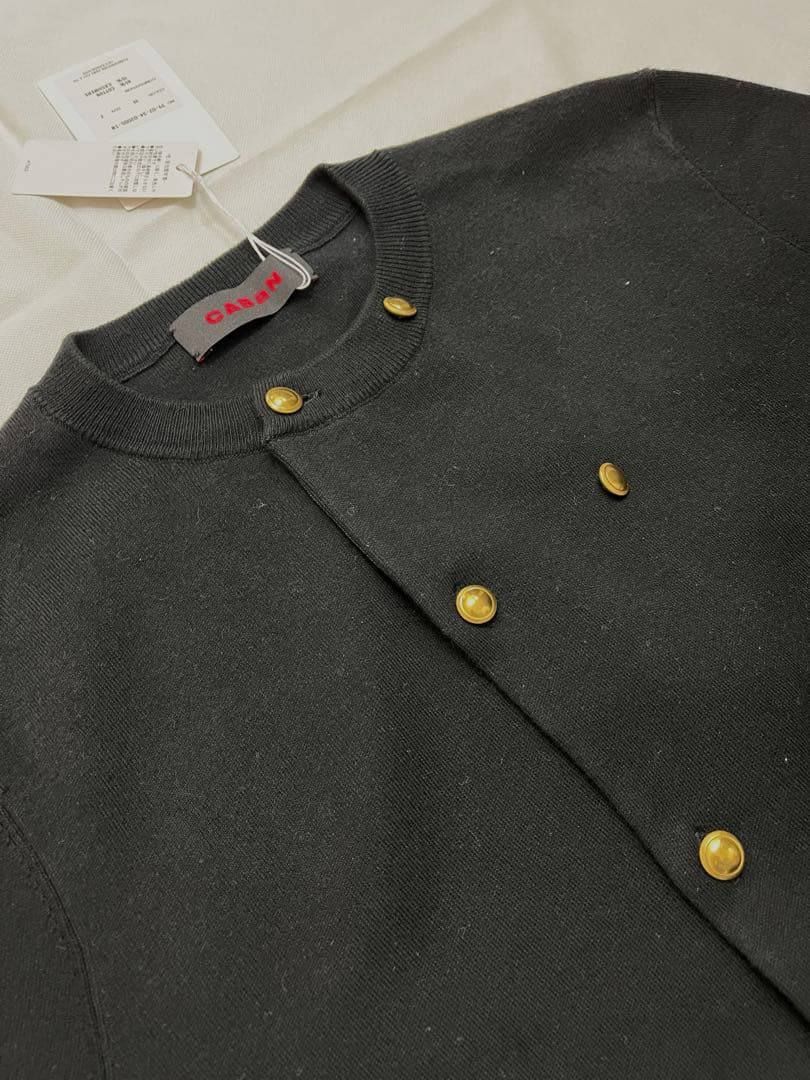CABaN キャバン コットンカシミヤ ダブルボタンカーディガン ブラック