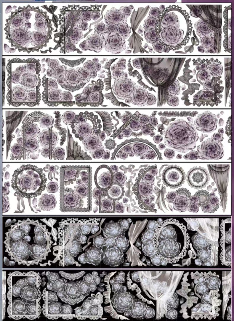 切売 520★ 海外 マスキングテープ マステ PET 装飾 花 3D珠光