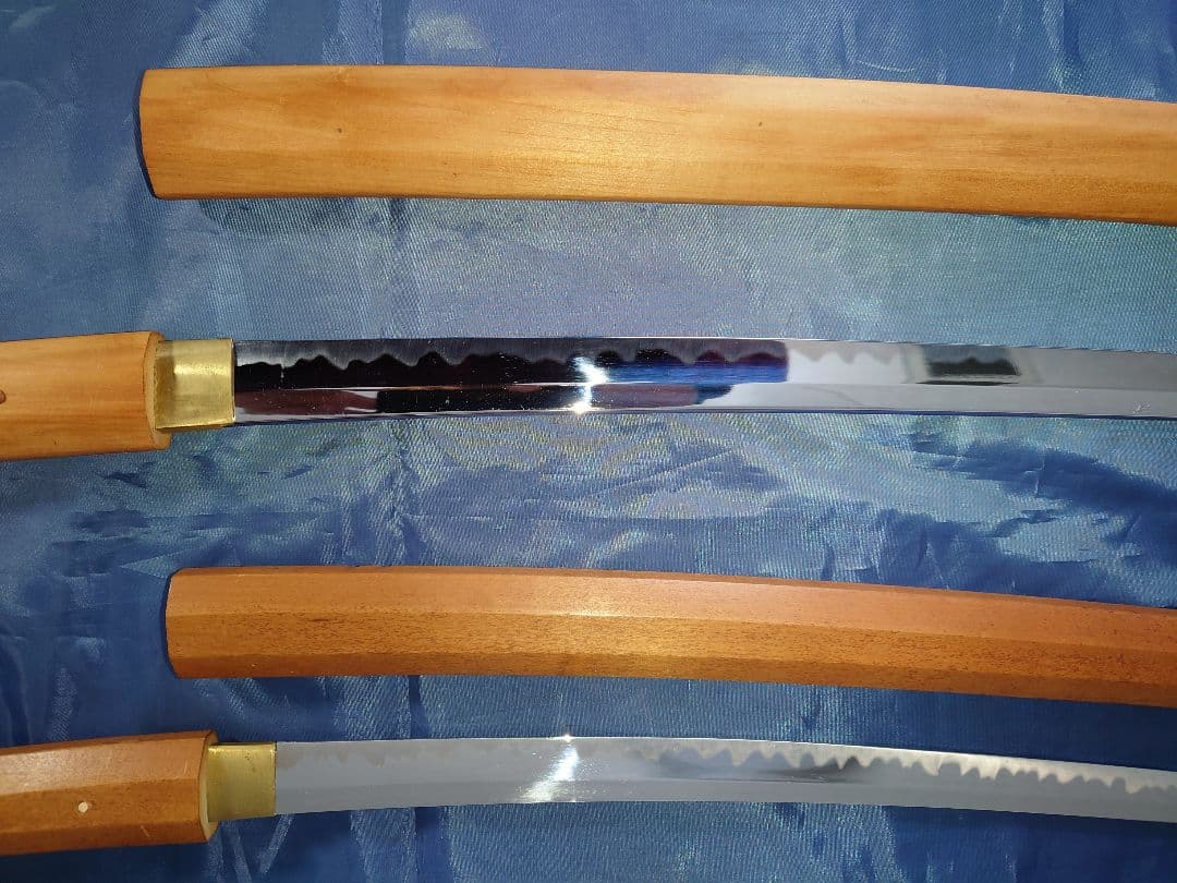 関の刀 模造刀 白鞘 2点セット（大刀 小刀のみ）刀台は付属致しません。