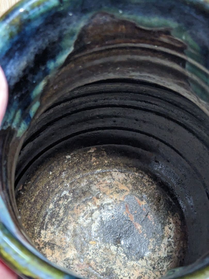 ♦琉球 飴釉掻落し 魚紋文様 双耳壺 瓶 沖縄花瓶 珍物珍品 古美術品 骨董品